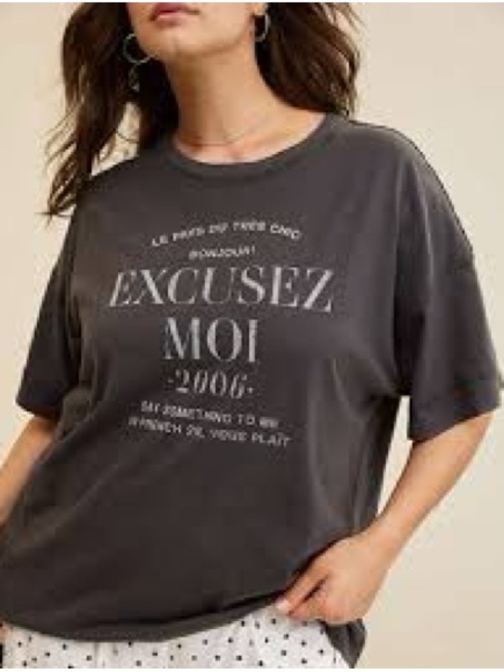 Aerie NWT Crew Oversized Boyfriend Graphic T-Shirt Gray Size XL